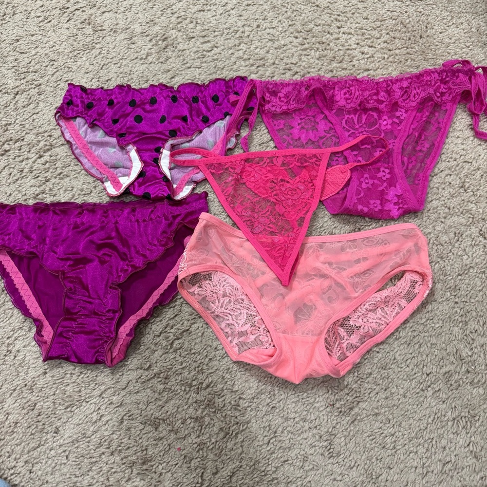 Bundle of Five Sexy Lace Unqiue Pink Panties - Picture 2 of 4